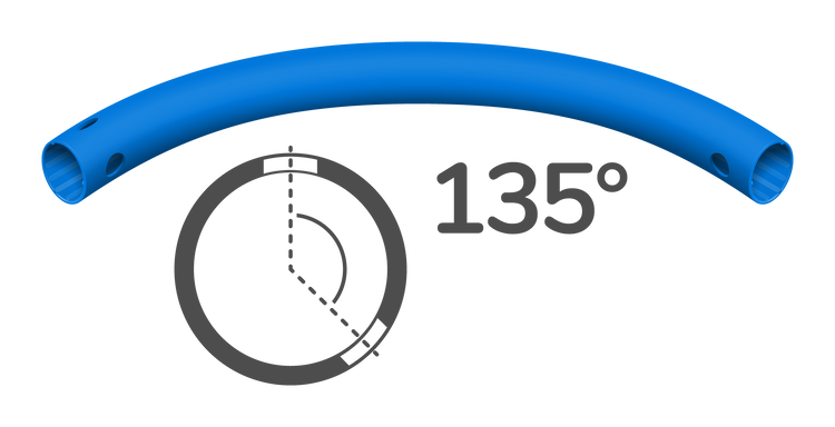 Gebogen buis 135° (3 gaten)