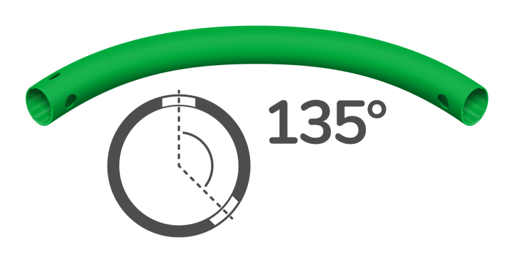 Gebogen buis 135° (3 gaten)
