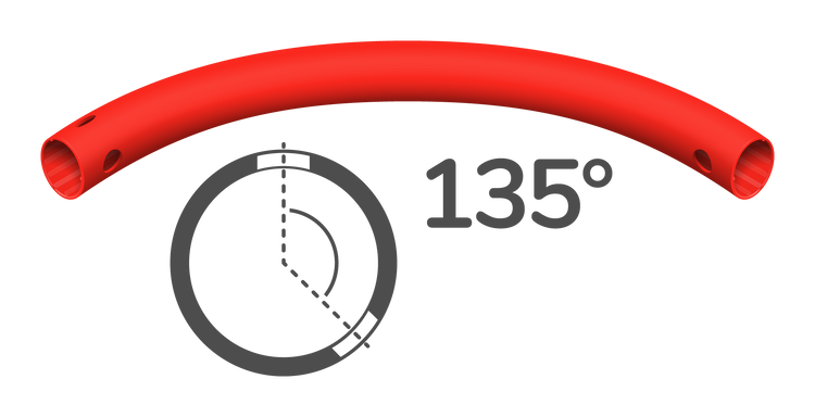 Gebogen buis 135° (3 gaten)