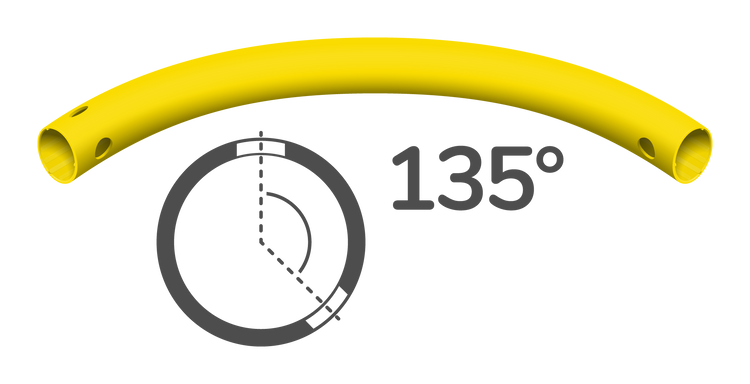 Gebogen buis 135° (3 gaten)