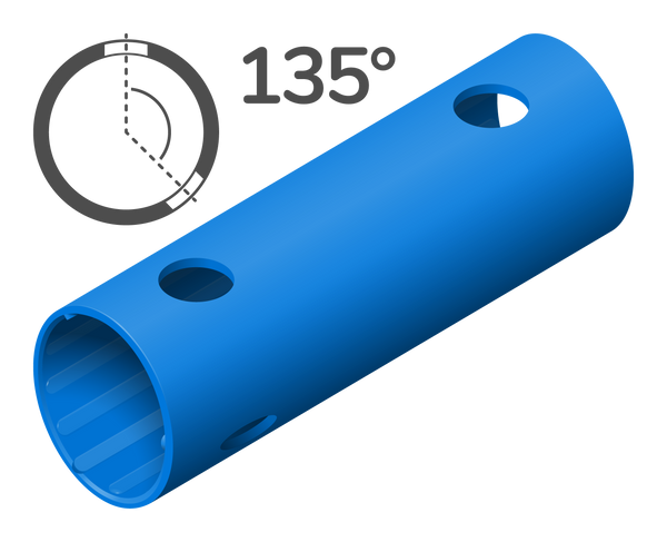 Rohr 15 cm 135° (3 Löcher)