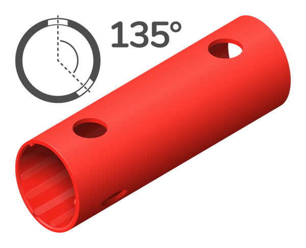 Rohr 15 cm 135° (3 Löcher)