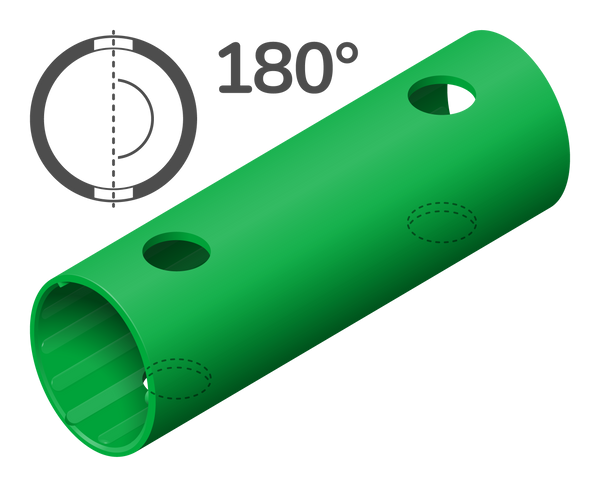 Rohr 15 cm 180° (4 Löcher)