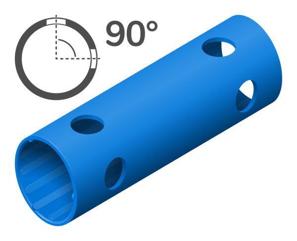 Rohr 15 cm 90° (4 Löcher)