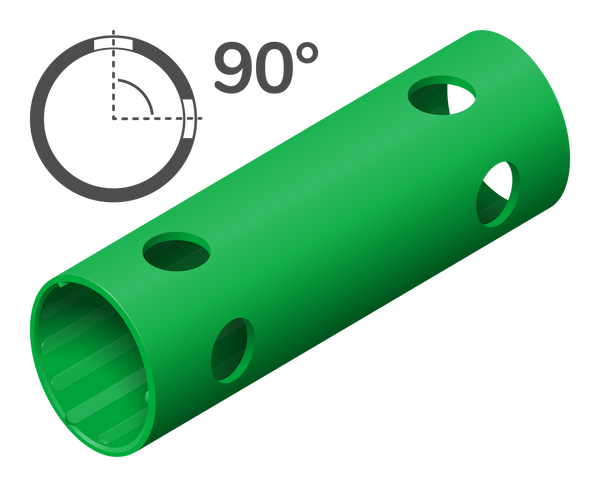 Rohr 15 cm 90° (4 Löcher)