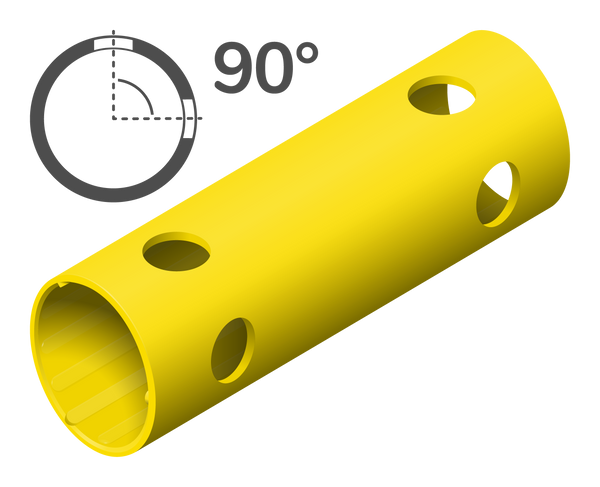 Rohr 15 cm 90° (4 Löcher)