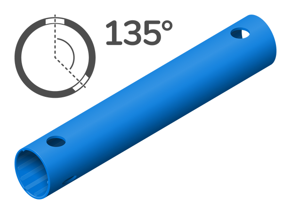 Rohr 35 cm 135° (3 Löcher)
