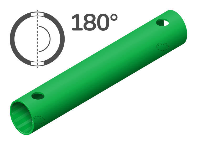 Buis 35 cm 180° (4 gaten)