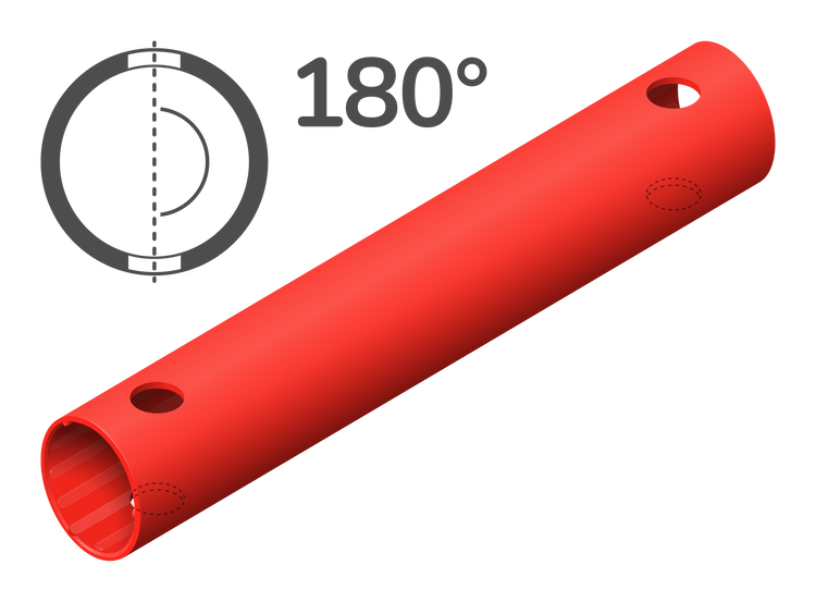 Buis 35 cm 180° (4 gaten)