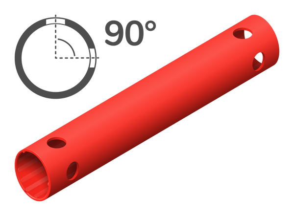 Rohr 35 cm 90° (4 Löcher)